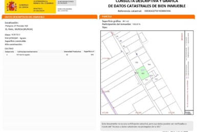 Parcela rústica en la huerta de El Raal